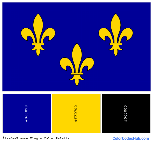 Île-de-France flag color palette