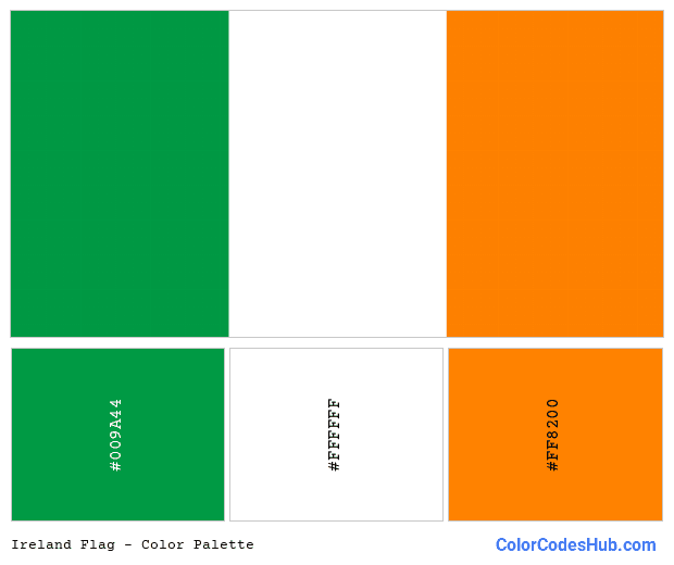Ireland flag color palette