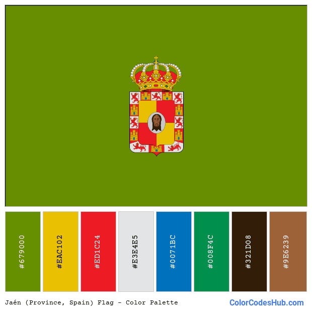 Jaén (Province, Spain) flag color palette
