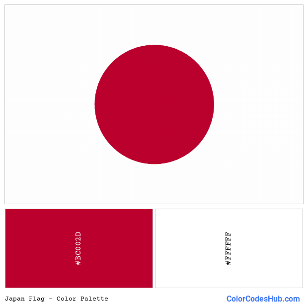 Japan flag color palette