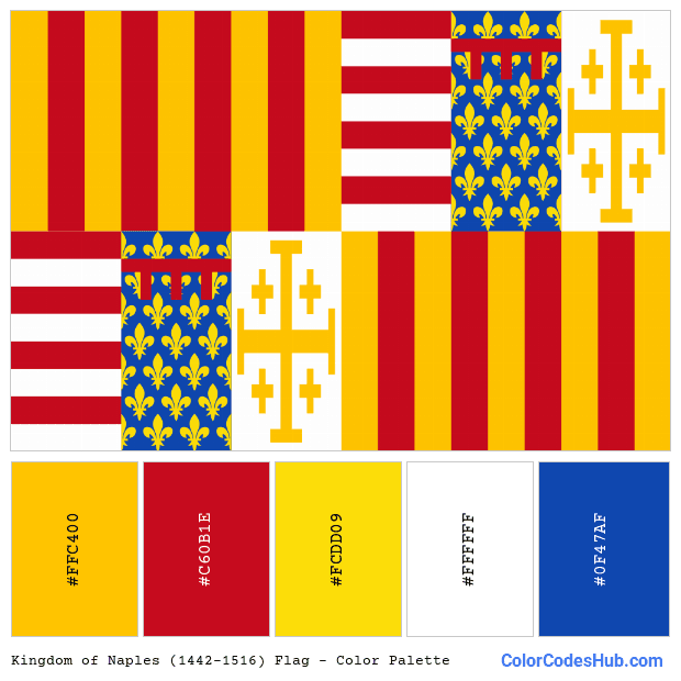 Kingdom of Naples (1442-1516) flag color palette