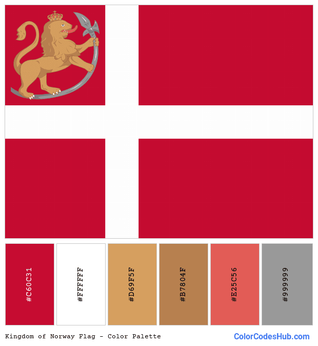 Kingdom of Norway flag color palette