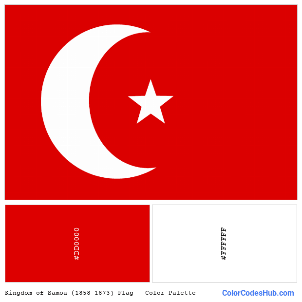 Kingdom of Samoa (1858-1873) flag color palette