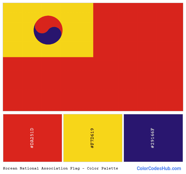 Korean National Association flag color palette