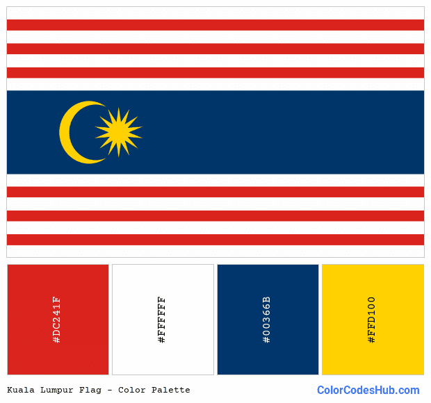 Kuala Lumpur flag color palette