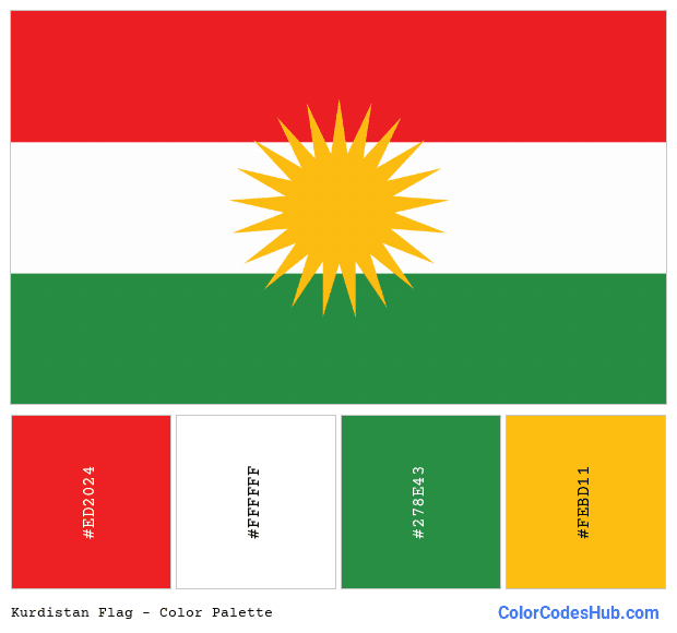 Kurdistan flag color palette