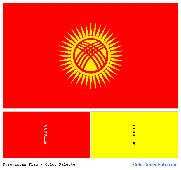 Kyrgyzstan flag color palette