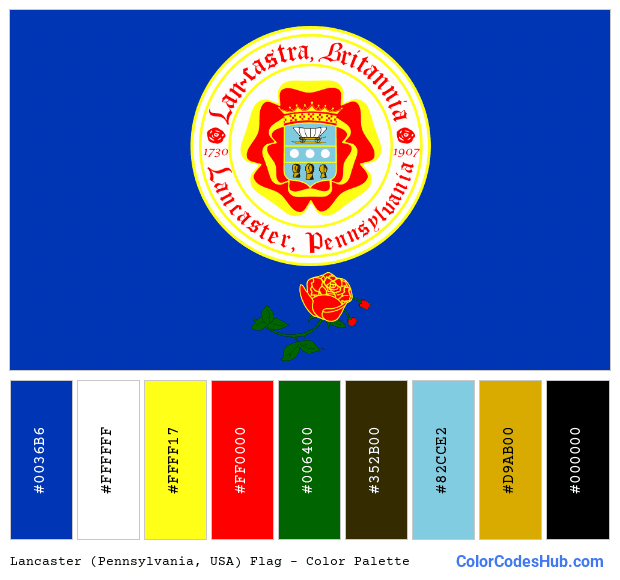 Lancaster (Pennsylvania, USA) flag color palette
