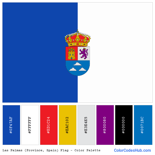 Las Palmas (Province, Spain) flag color palette