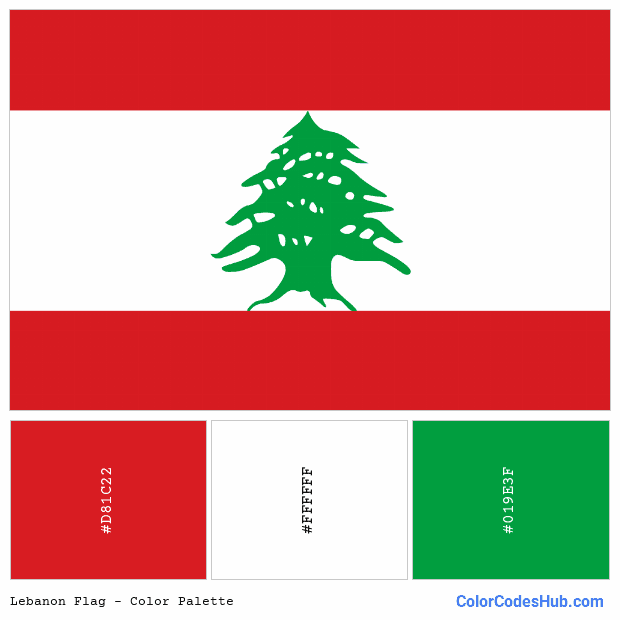 Lebanon flag color palette