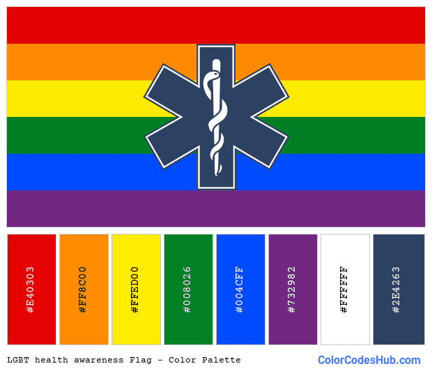 LGBT health awareness flag color palette