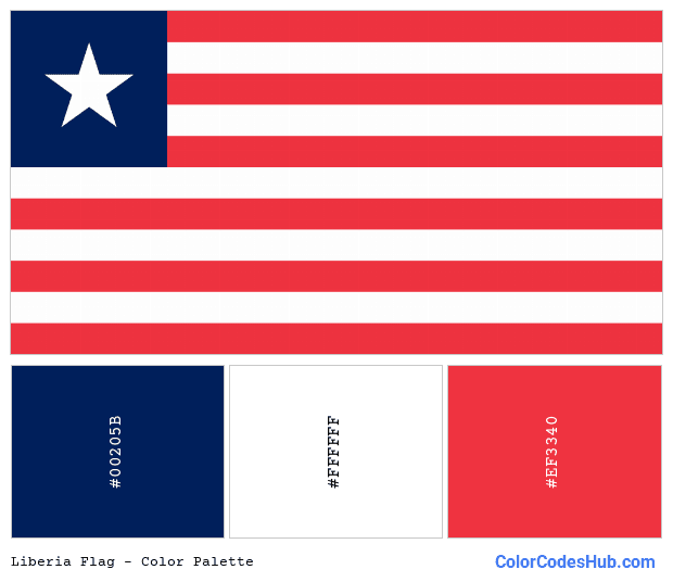 Liberia flag color palette