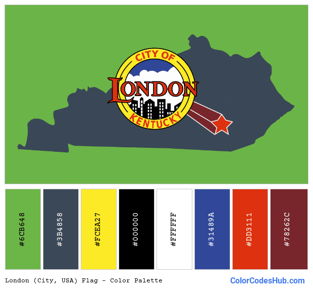London (City, USA) flag color palette