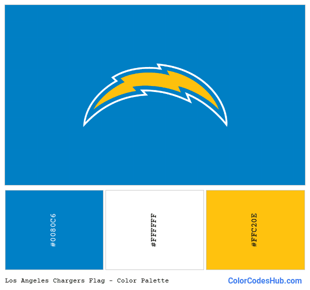 Los Angeles Chargers flag color palette