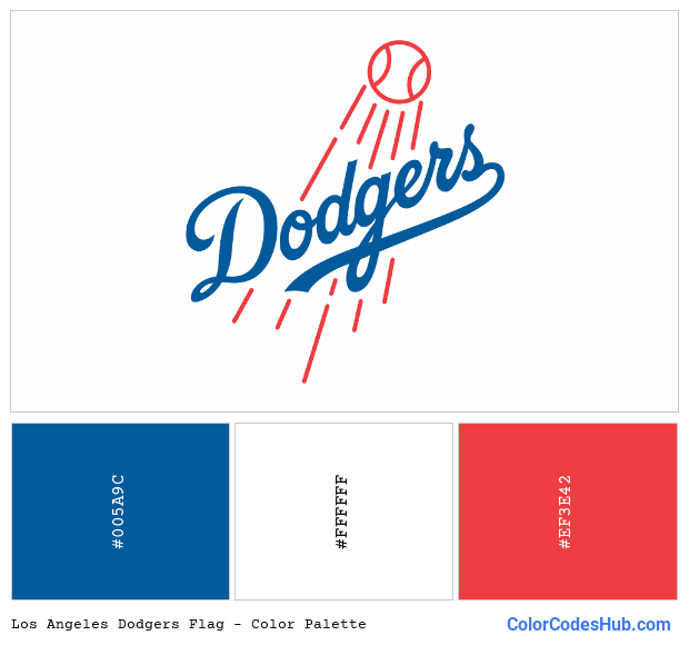 Los Angeles Dodgers flag color palette