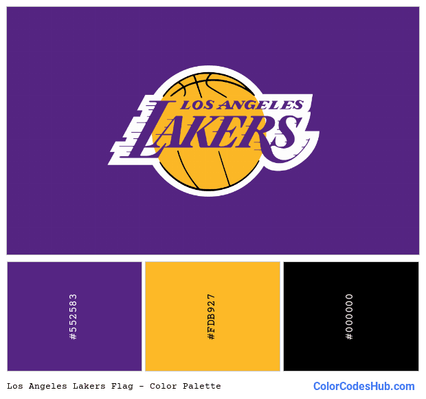 Los Angeles Lakers flag color palette