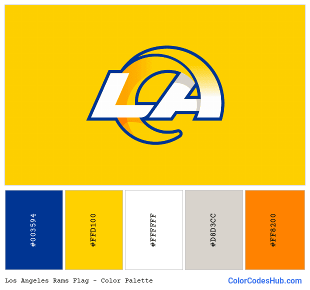 Los Angeles Rams flag color palette