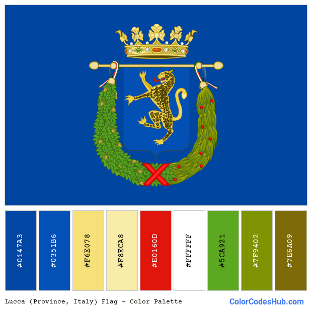 Lucca (Province, Italy) flag color palette