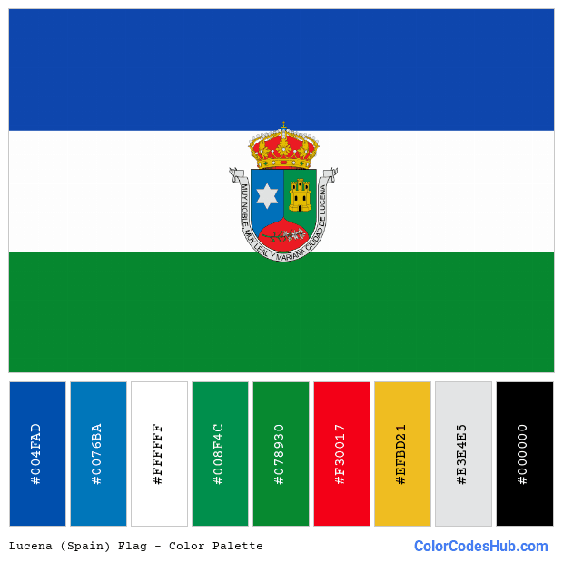 Lucena (Spain) flag color palette