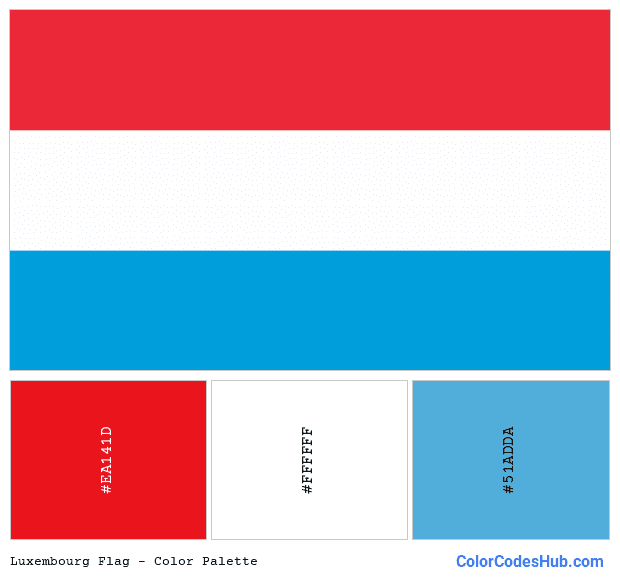 Luxembourg flag color palette