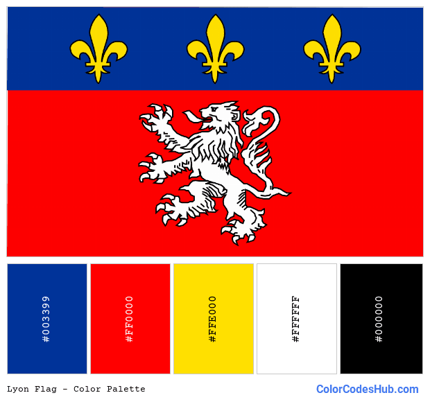 Lyon flag color palette