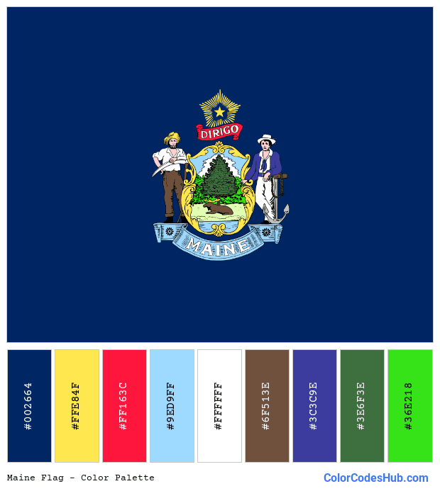 Maine flag color palette