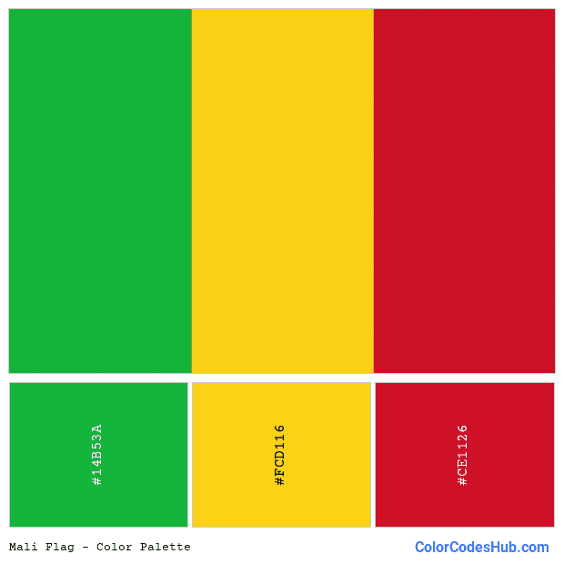Mali flag color palette