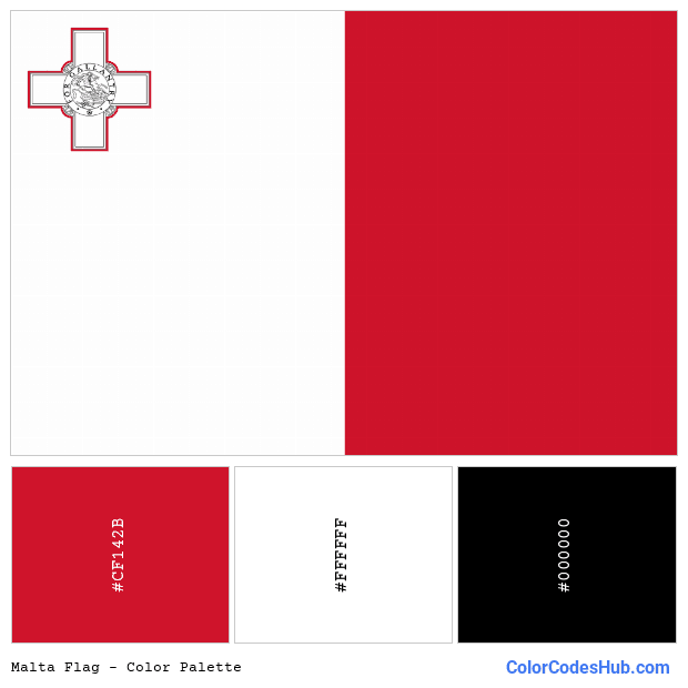 Malta flag color palette