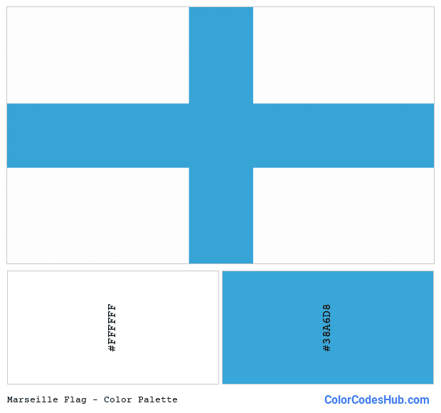 Marseille flag color palette