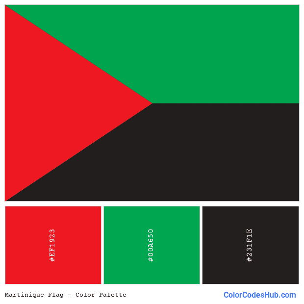 Martinique flag color palette
