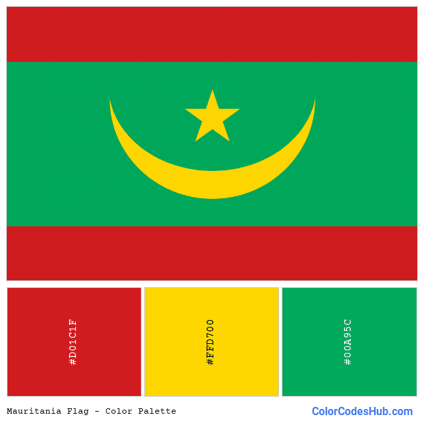 Mauritania flag color palette