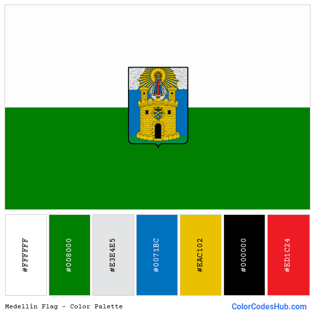Medellín flag color palette