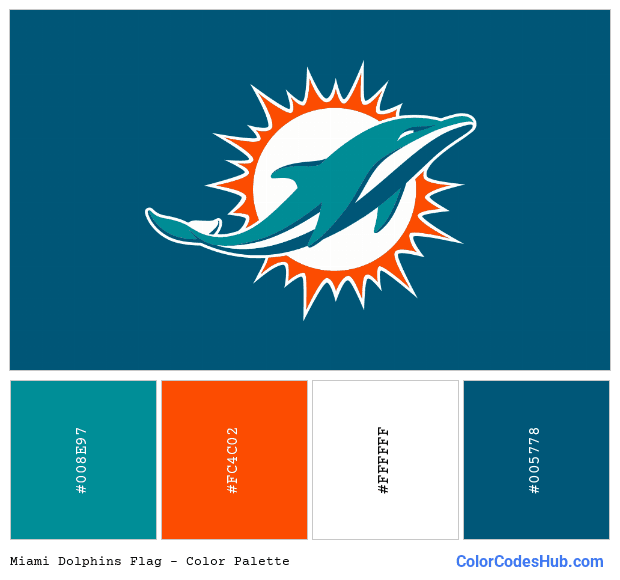 Miami Dolphins flag color palette