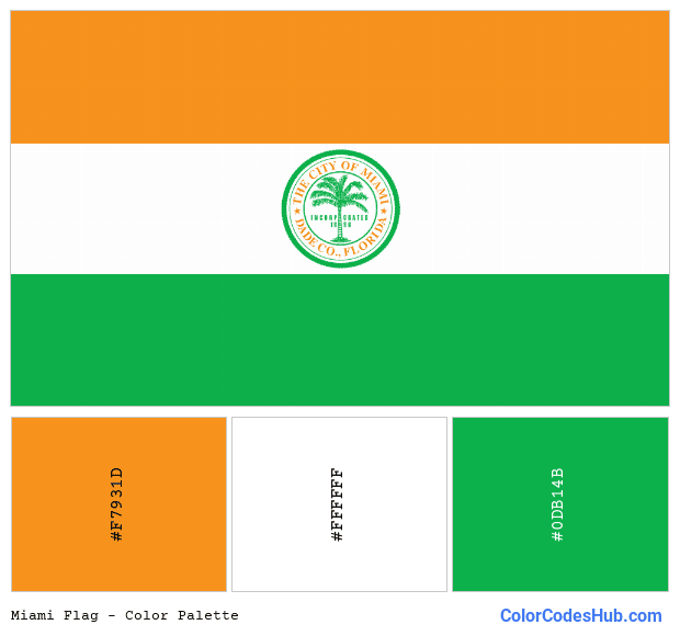 Miami flag color palette