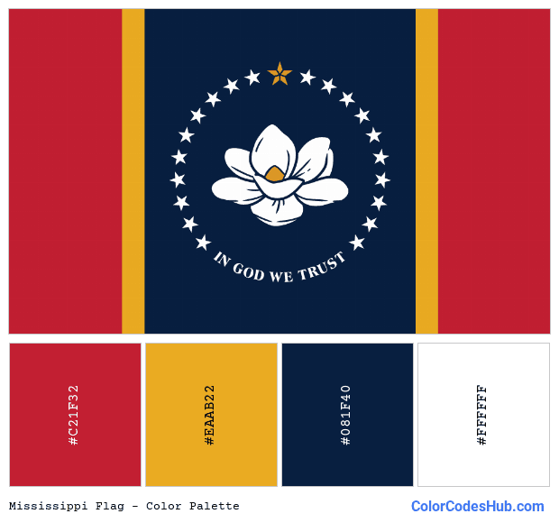 Mississippi flag color palette