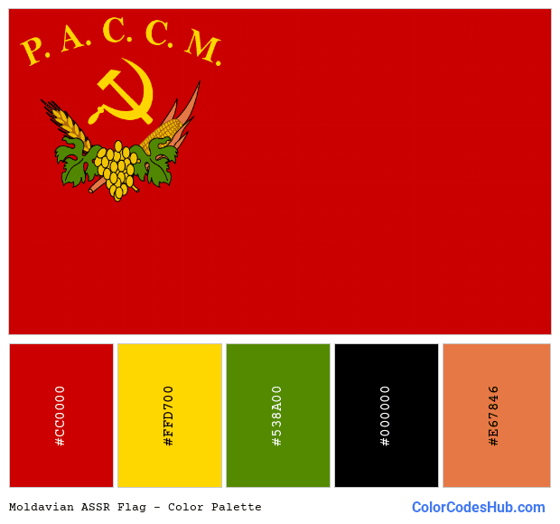 Moldavian ASSR flag color palette