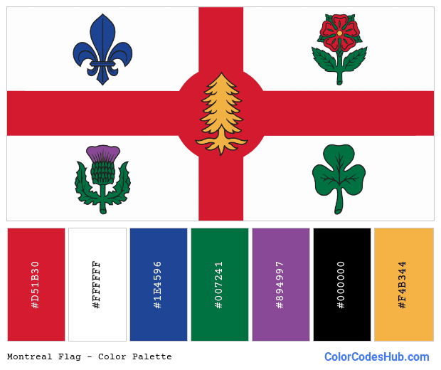 Montreal flag color palette