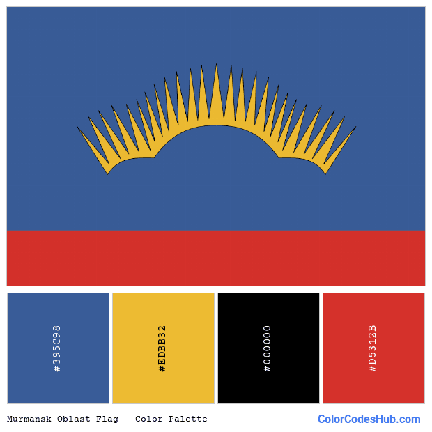 Murmansk Oblast flag color palette