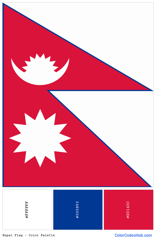 Nepal flag color palette