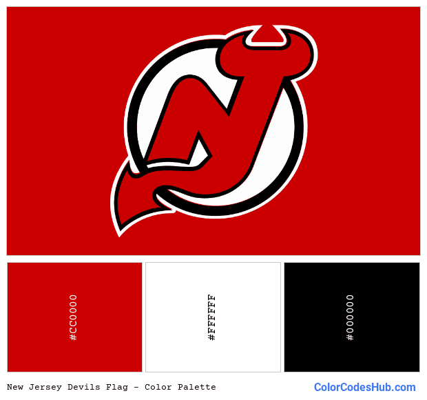 New Jersey Devils flag color palette