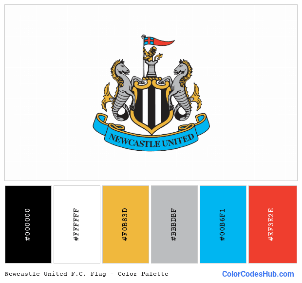 Newcastle United F.C. flag color palette