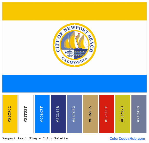 Newport Beach flag color palette