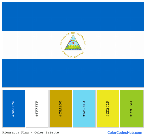 Nicaragua flag color palette