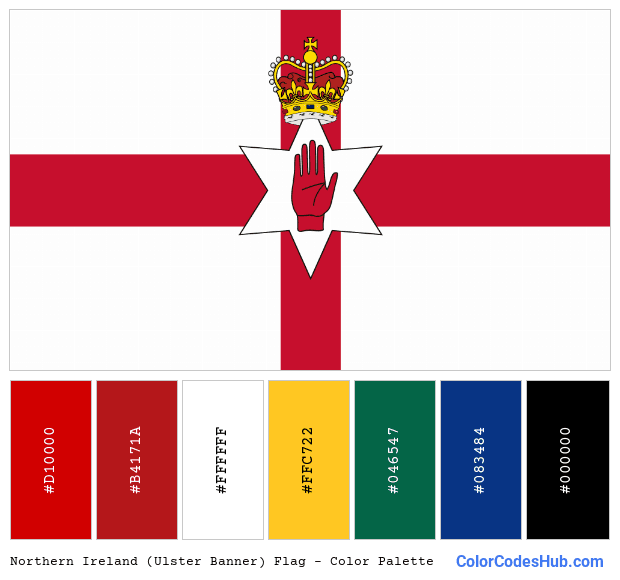 Northern Ireland (Ulster Banner) flag color palette
