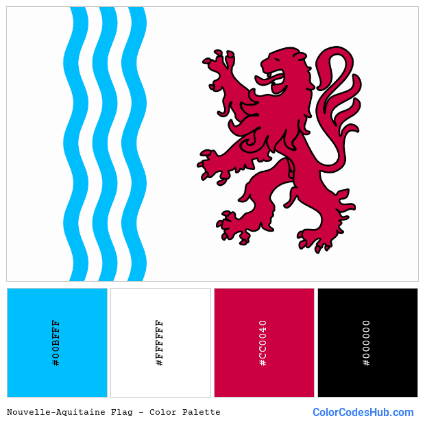 Nouvelle-Aquitaine flag color palette