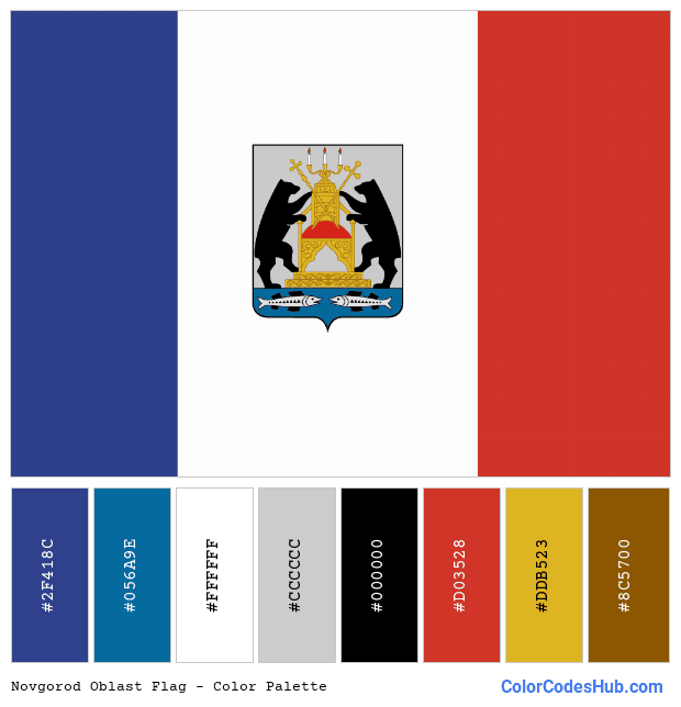 Novgorod Oblast flag color palette