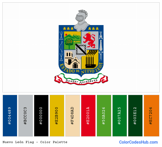 Nuevo León flag color palette