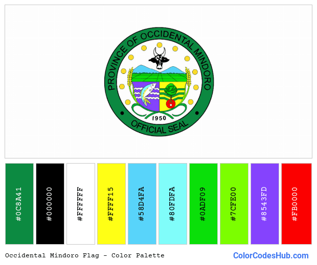 Occidental Mindoro flag color palette