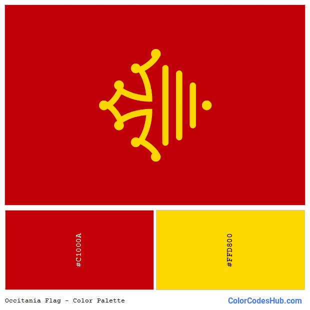 Occitania flag color palette