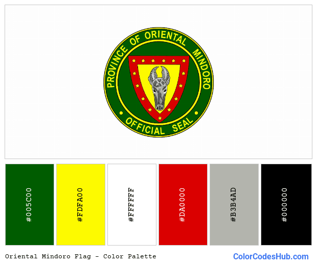 Oriental Mindoro flag color palette